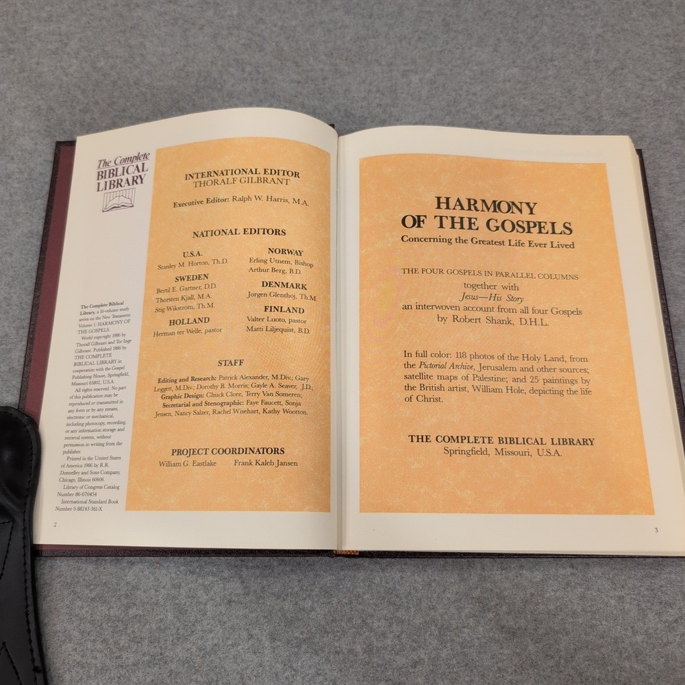 The Complete Biblical Library Harmony of the Gospels Hardcover Thoralf Gilbrant - Picture 3 of 4